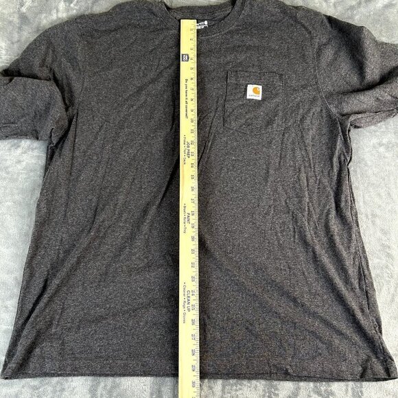 Carhartt Shirt Men 2XL Gray Loose Fit Tee Long Sleeve Crew Pullover Workwear XXL - Picture 3 of 9